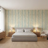 Geode Fog | Thibaut Wallcoverings - Bedroom Visualization (AI-generated, may not be to scale. Verify pattern scale with product specifications.)