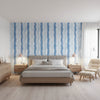 Geode Sky Blue | Thibaut Wallcoverings - Bedroom Visualization (AI-generated, may not be to scale. Verify pattern scale with product specifications.)