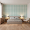 Inverness Robin's Egg | Thibaut Wallcoverings - Bedroom Visualization (AI-generated, may not be to scale. Verify pattern scale with product specifications.)