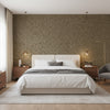 Aedan Black | Thibaut Wallcoverings - Bedroom Visualization (AI-generated, may not be to scale. Verify pattern scale with product specifications.)