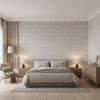Milano Square Grey | Thibaut Wallcoverings - Bedroom Visualization (AI-generated, may not be to scale. Verify pattern scale with product specifications.)