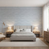 Morada Bay Slate | Thibaut Wallcoverings - Bedroom Visualization (AI-generated, may not be to scale. Verify pattern scale with product specifications.)