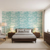 Ischia Turquoise | Thibaut Wallcoverings - Bedroom Visualization (AI-generated, may not be to scale. Verify pattern scale with product specifications.)