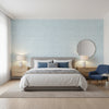 Pinellas Spa Blue | Thibaut Wallcoverings - Bedroom Visualization (AI-generated, may not be to scale. Verify pattern scale with product specifications.)