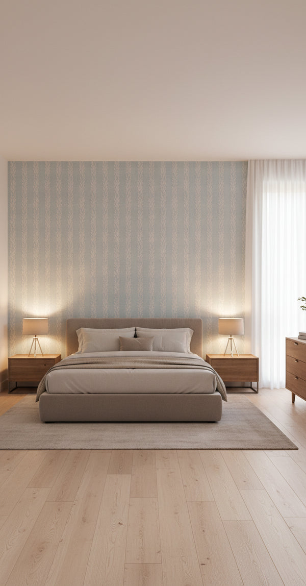 Ensbury Fern Light Blue Wallcovering