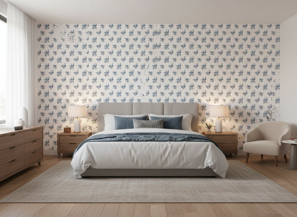 Woodland Blue Wallcovering