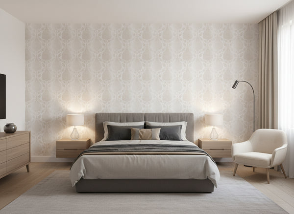 Balmuccia Damask Pearl Wallcovering