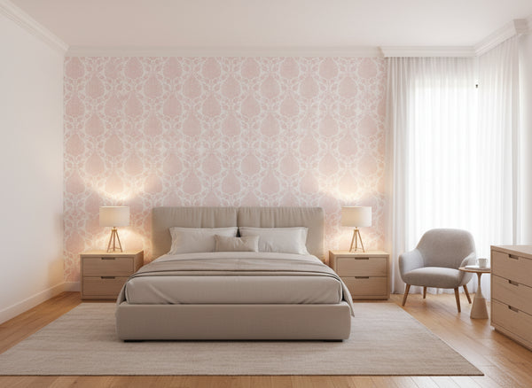 Balmuccia Damask Blush Wallcovering