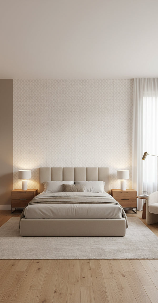 Tate Trellis Beige Wallcovering