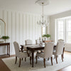 Agave Stripe Camel | Thibaut Wallcoverings - Dining Room Visualization (AI-generated, may not be to scale. Verify pattern scale with product specifications.)