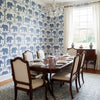 ELEPHANT Navy | Thibaut Wallcoverings - Dining Room Visualization (AI-generated, may not be to scale. Verify pattern scale with product specifications.)