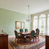PALAWAN Green | Thibaut Wallcoverings - Dining Room Visualization (AI-generated, may not be to scale. Verify pattern scale with product specifications.)