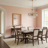 PALAWAN Coral | Thibaut Wallcoverings - Dining Room Visualization (AI-generated, may not be to scale. Verify pattern scale with product specifications.)