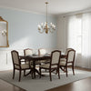 PALAWAN French Blue | Thibaut Wallcoverings - Dining Room Visualization (AI-generated, may not be to scale. Verify pattern scale with product specifications.)