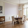 PALAWAN Lavender | Thibaut Wallcoverings - Dining Room Visualization (AI-generated, may not be to scale. Verify pattern scale with product specifications.)