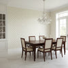 CHARTER Beige | Thibaut Wallcoverings - Dining Room Visualization (AI-generated, may not be to scale. Verify pattern scale with product specifications.)