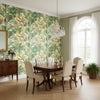 PROTEA Brights | Thibaut Wallcoverings - Dining Room Visualization (AI-generated, may not be to scale. Verify pattern scale with product specifications.)