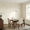 SIESTA KEY Beige | Thibaut Wallcoverings - Dining Room Visualization (AI-generated, may not be to scale. Verify pattern scale with product specifications.)