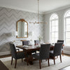 Elevation Black and White | Thibaut Wallcoverings - Dining Room Visualization (AI-generated, may not be to scale. Verify pattern scale with product specifications.)