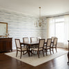 Equinox Blue and Beige | Thibaut Wallcoverings - Dining Room Visualization (AI-generated, may not be to scale. Verify pattern scale with product specifications.)