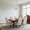 Square Dance Grey | Thibaut Wallcoverings - Dining Room Visualization (AI-generated, may not be to scale. Verify pattern scale with product specifications.)
