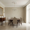Square Dance Taupe | Thibaut Wallcoverings - Dining Room Visualization (AI-generated, may not be to scale. Verify pattern scale with product specifications.)
