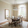 Tortona Beige | Thibaut Wallcoverings - Dining Room Visualization (AI-generated, may not be to scale. Verify pattern scale with product specifications.)