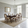 Tortona Black and White | Thibaut Wallcoverings - Dining Room Visualization (AI-generated, may not be to scale. Verify pattern scale with product specifications.)