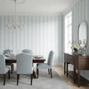 Viva Spa Blue | Thibaut Wallcoverings - Dining Room Visualization (AI-generated, may not be to scale. Verify pattern scale with product specifications.)