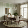 Viva Green | Thibaut Wallcoverings - Dining Room Visualization (AI-generated, may not be to scale. Verify pattern scale with product specifications.)