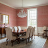 High Plains Coral | Thibaut Wallcoverings - Dining Room Visualization (AI-generated, may not be to scale. Verify pattern scale with product specifications.)