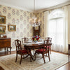 Lily Flower Beige and Sunbaked | Thibaut Wallcoverings - Dining Room Visualization (AI-generated, may not be to scale. Verify pattern scale with product specifications.)
