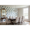 Marlborough Downs Navy on Off White | Thibaut Wallcoverings - Dining Room Visualization (AI-generated, may not be to scale. Verify pattern scale with product specifications.)