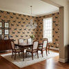 Marlborough Downs Clay | Thibaut Wallcoverings - Dining Room Visualization (AI-generated, may not be to scale. Verify pattern scale with product specifications.)