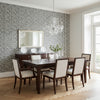 Haven Grey | Thibaut Wallcoverings - Dining Room Visualization (AI-generated, may not be to scale. Verify pattern scale with product specifications.)