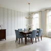 Braid Grey | Thibaut Wallcoverings - Dining Room Visualization (AI-generated, may not be to scale. Verify pattern scale with product specifications.)