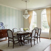 Braid Robin's Egg | Thibaut Wallcoverings - Dining Room Visualization (AI-generated, may not be to scale. Verify pattern scale with product specifications.)