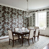 Claudette Brown | Thibaut Wallcoverings - Dining Room Visualization (AI-generated, may not be to scale. Verify pattern scale with product specifications.)