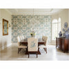 Persian Carpet Spa Blue | Thibaut Wallcoverings - Dining Room Visualization (AI-generated, may not be to scale. Verify pattern scale with product specifications.)