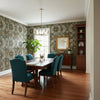 Persian Carpet Brown | Thibaut Wallcoverings - Dining Room Visualization (AI-generated, may not be to scale. Verify pattern scale with product specifications.)