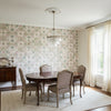 Persian Carpet Blush | Thibaut Wallcoverings - Dining Room Visualization (AI-generated, may not be to scale. Verify pattern scale with product specifications.)