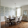 Persian Carpet Grey and Beige | Thibaut Wallcoverings - Dining Room Visualization (AI-generated, may not be to scale. Verify pattern scale with product specifications.)