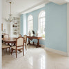 Arthur's Tweed Spa Blue | Thibaut Wallcoverings - Dining Room Visualization (AI-generated, may not be to scale. Verify pattern scale with product specifications.)
