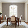 Arthur's Tweed Brown | Thibaut Wallcoverings - Dining Room Visualization (AI-generated, may not be to scale. Verify pattern scale with product specifications.)