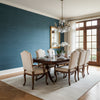 Cape May Weave Navy | Thibaut Wallcoverings - Dining Room Visualization (AI-generated, may not be to scale. Verify pattern scale with product specifications.)