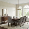 Cordoza Weave Light Grey | Thibaut Wallcoverings - Dining Room Visualization (AI-generated, may not be to scale. Verify pattern scale with product specifications.)