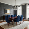 Cordoza Weave Charcoal | Thibaut Wallcoverings - Dining Room Visualization (AI-generated, may not be to scale. Verify pattern scale with product specifications.)