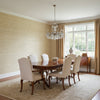 Pima Braid Straw | Thibaut Wallcoverings - Dining Room Visualization (AI-generated, may not be to scale. Verify pattern scale with product specifications.)