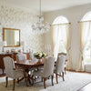 Point Lobos Beige | Thibaut Wallcoverings - Dining Room Visualization (AI-generated, may not be to scale. Verify pattern scale with product specifications.)