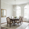 Savanna Flax | Thibaut Wallcoverings - Dining Room Visualization (AI-generated, may not be to scale. Verify pattern scale with product specifications.)
